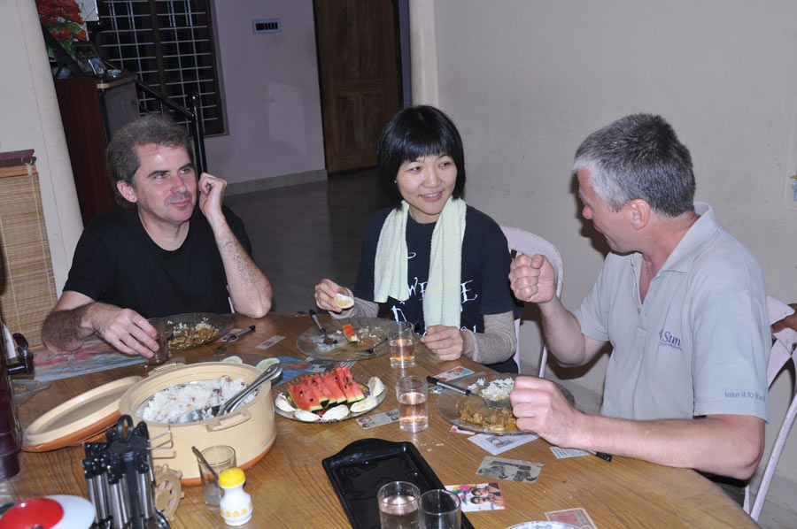 Dining at the homestay
